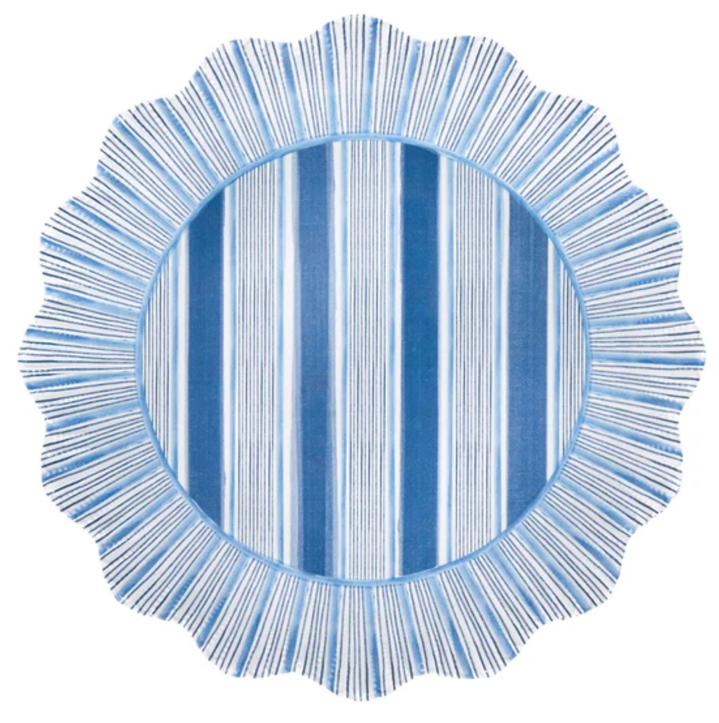 Juliska Cabana Stripe Ocean Dinner Plate S/4 - Melamine
