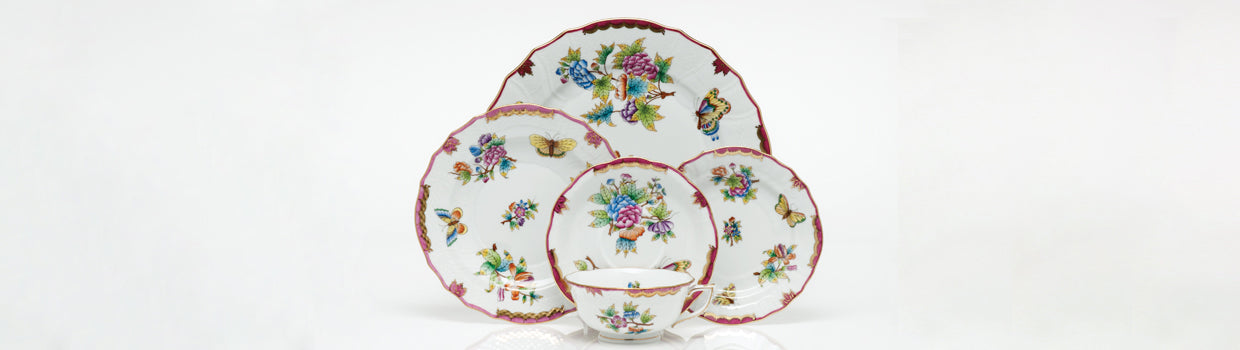 Herend Queen Victoria Dessert Plate - Pink