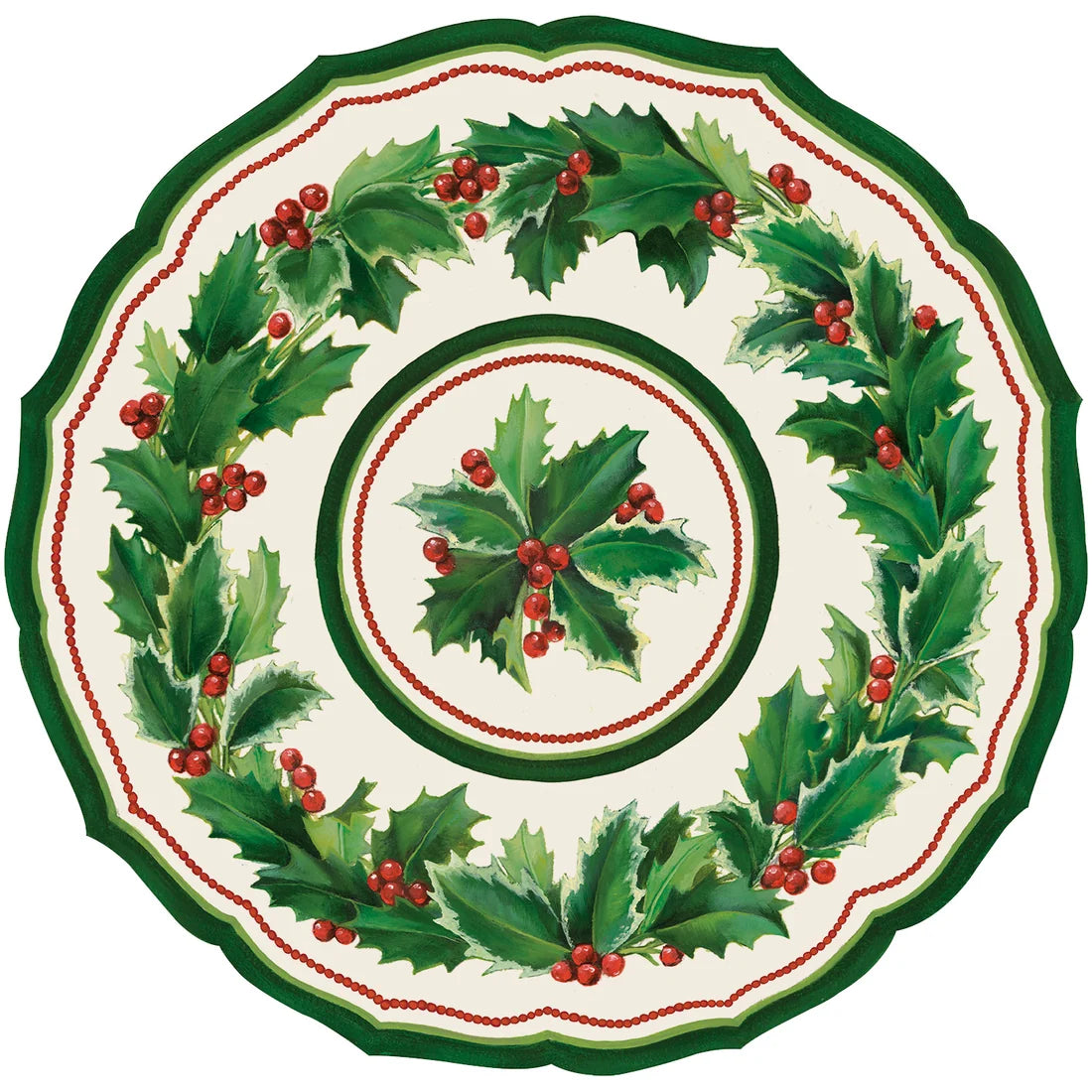 Hester & Cook Holiday Holly China Die-Cut Placemat