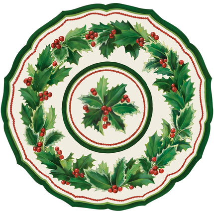 Hester & Cook Holiday Holly China Die-Cut Placemat