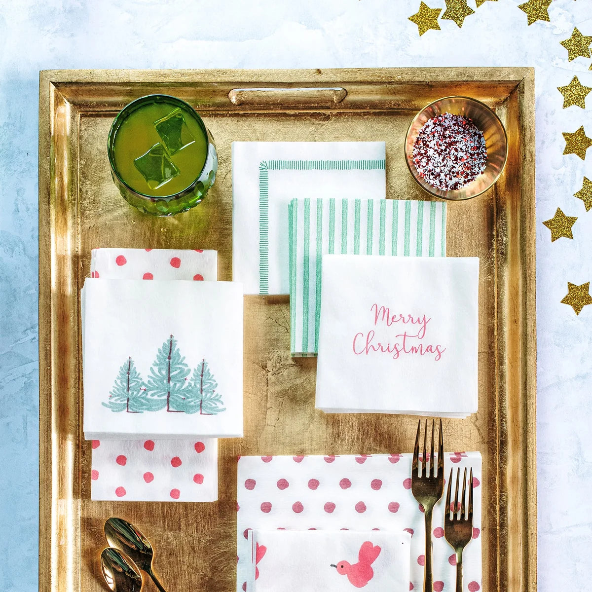 Vietri Lastra Holiday Paper Cocktail Napkins