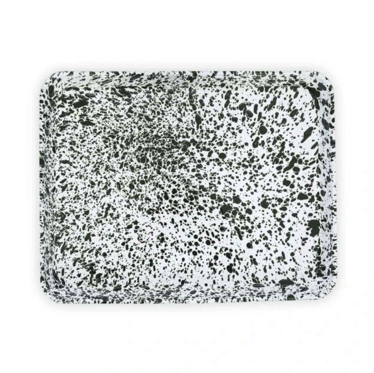 Crow Canyon Splatter Covered Large Rectangular Tray - Black