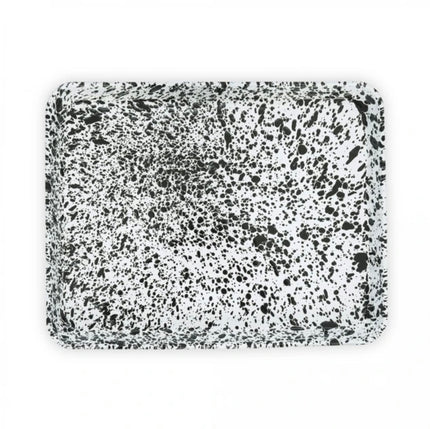 Crow Canyon Splatter Covered Large Rectangular Tray - Black