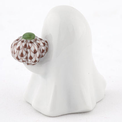 Herend Decorative Ghost with Pumpkin - Chocolate