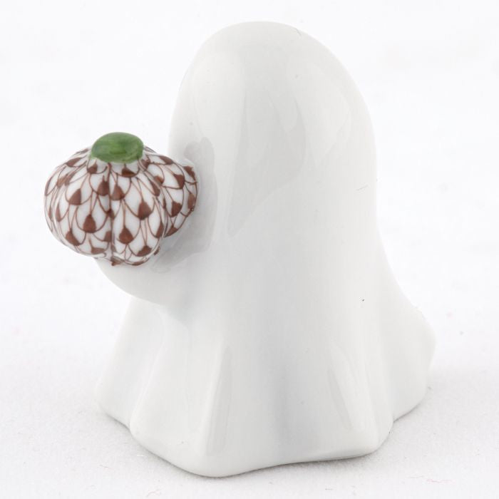 Herend Decorative Ghost with Pumpkin - Chocolate