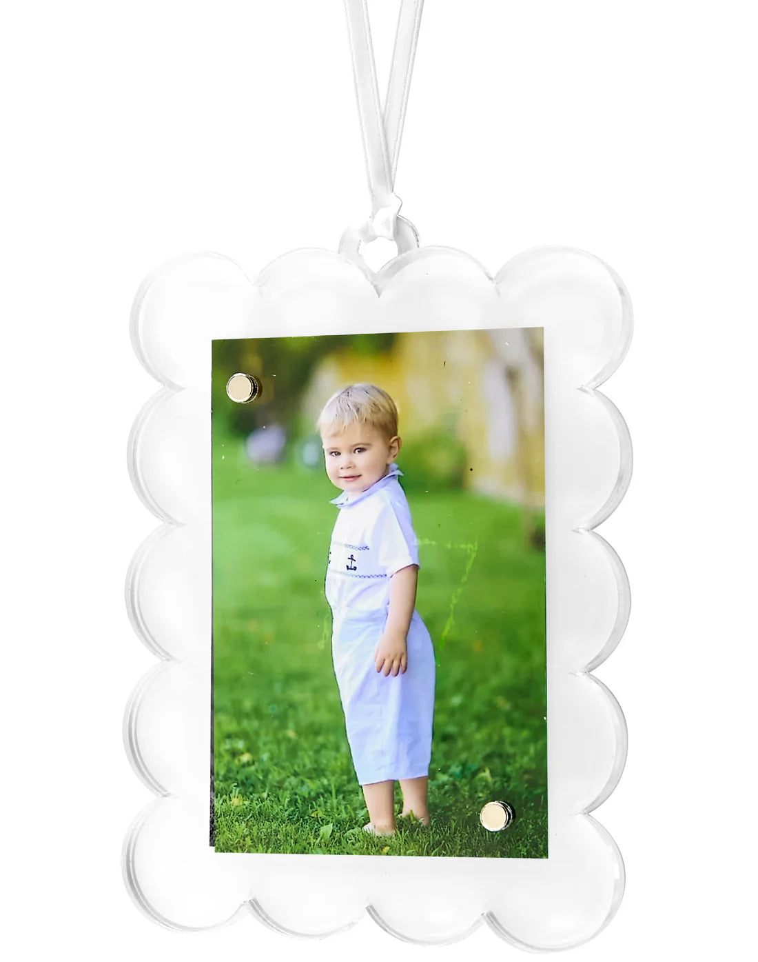 Tara Wilson Doubled Sided Scallop Ornament - Clear