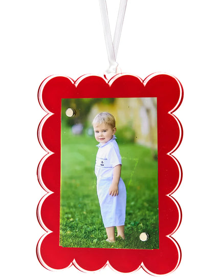 Tara Wilson Double Sided Scallop Ornament - Red