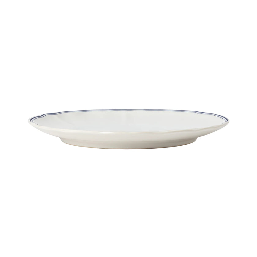 Costa Nova Vila Dinner Plate - White/Blue Edge