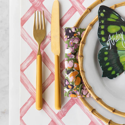Hester & Cook Pink Lattice Paper Placemat