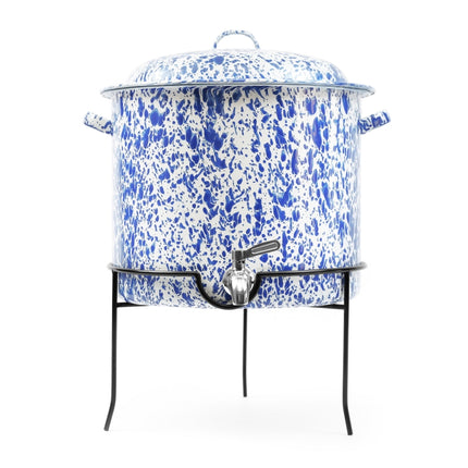 Crow Canyon Splatter Covered Beverage Dispenser with Stand - Blue