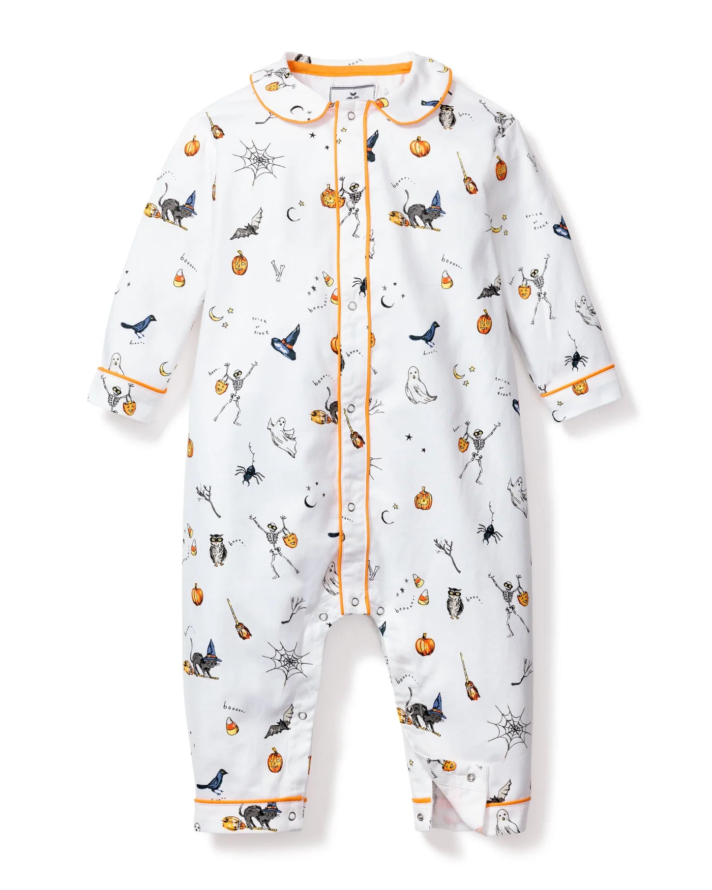 Petite Plume Baby Twill Cambridge Romper - Trick or Treat