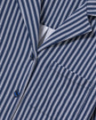 Petite Plume Olivia Wide Leg Pima Pajama Set - Admiral Navy Ticking