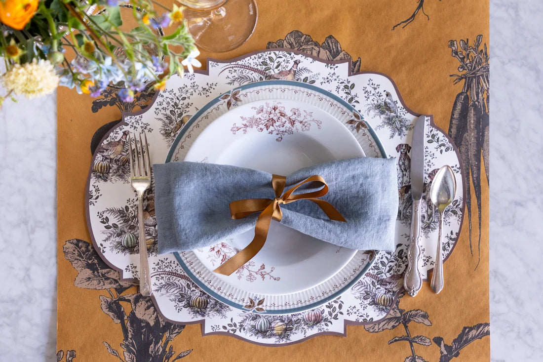 Hester & Cook Die-Cut Harvest Toile Frame Placemat