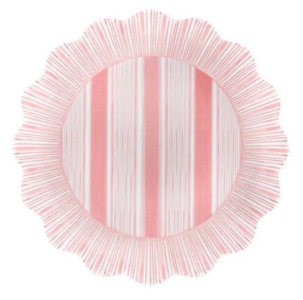 Juliska Cabana Coral Stripe Dessert/Salad Plate S/4 - Melamine
