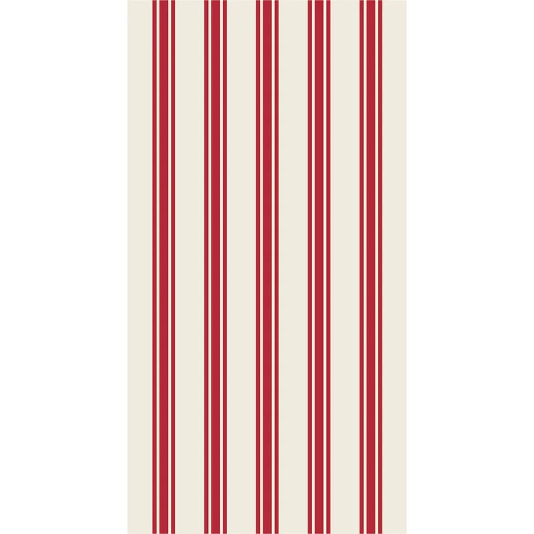 Hester & Cook Red Linen Stripe Paper Guest Napkins