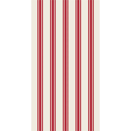 Hester & Cook Red Linen Stripe Paper Guest Napkins