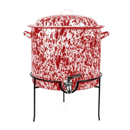 Crow Canyon Splatter Covered Beverage Dispenser with Stand - Red