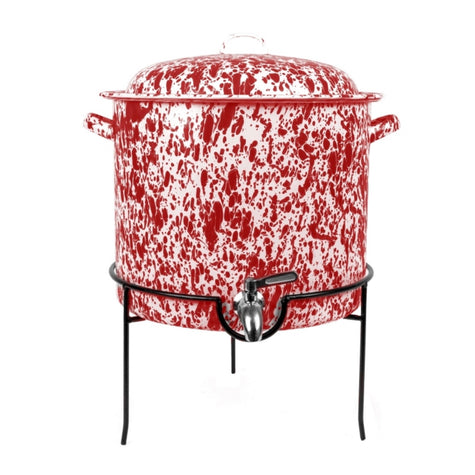 Crow Canyon Splatter Covered Beverage Dispenser with Stand - Red
