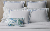 Matouk India Pique 18” Bed Skirt - Azure