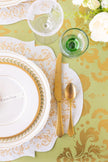 Hester & Cook Light Green Damask Paper Table Runner