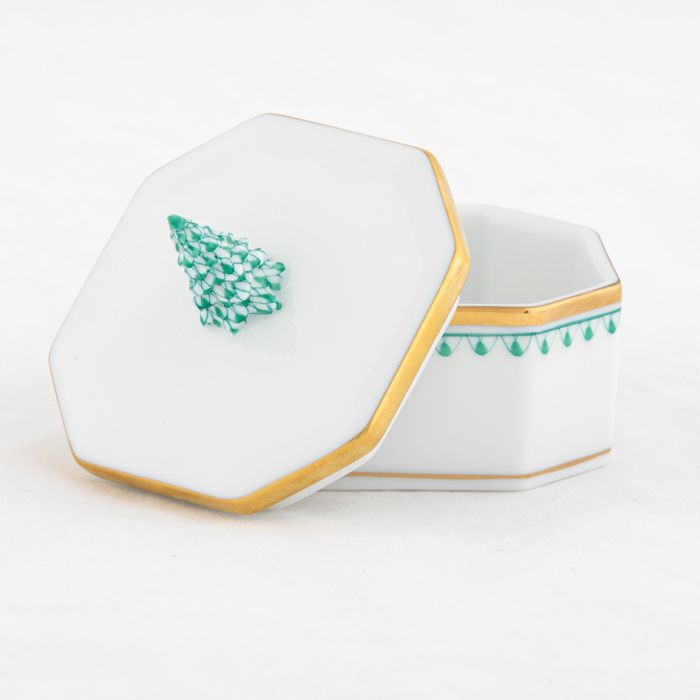 Herend Decorative Christmas Tree Box - Green