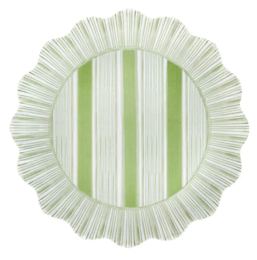Juliska Cabana Stripe Seagrass Dessert/Salad Plate S/4 - Melamine