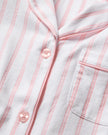 Petite Plume Women’s Crop Pima Pajama Set - Pink Stripe