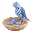 Herend Decorative Bird with Nest - Sapphire
