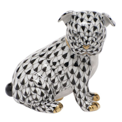 Herend Decorative Bulldog Puppy - Black