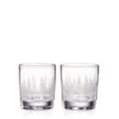 Simon Pearce Engraved Forest Ascutney Double Old Fashioned Glasses - Set of 2