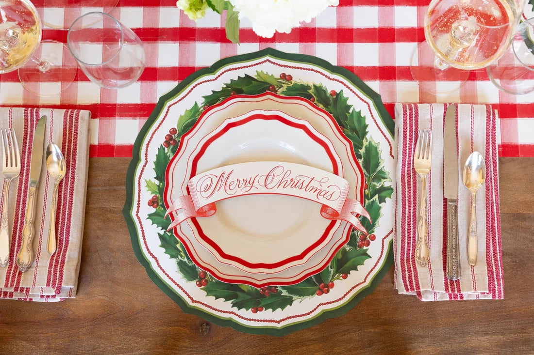 Hester & Cook Holiday Holly China Die-Cut Placemat