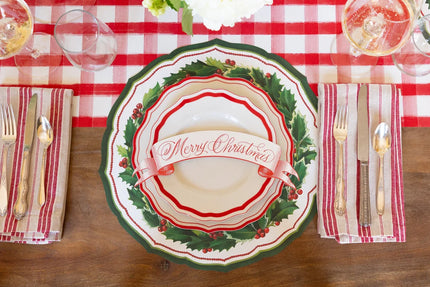 Hester & Cook Holiday Holly China Die-Cut Placemat