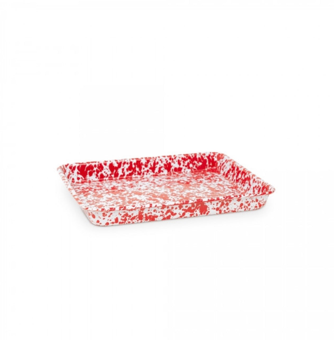 Crow Canyon Splatter Covered Small Rectangular Tray - Red