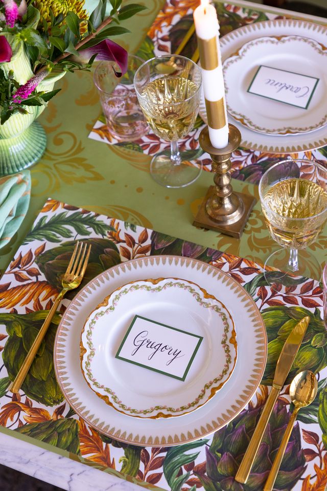 Hester & Cook Autumnal Artichokes Paper Placemat