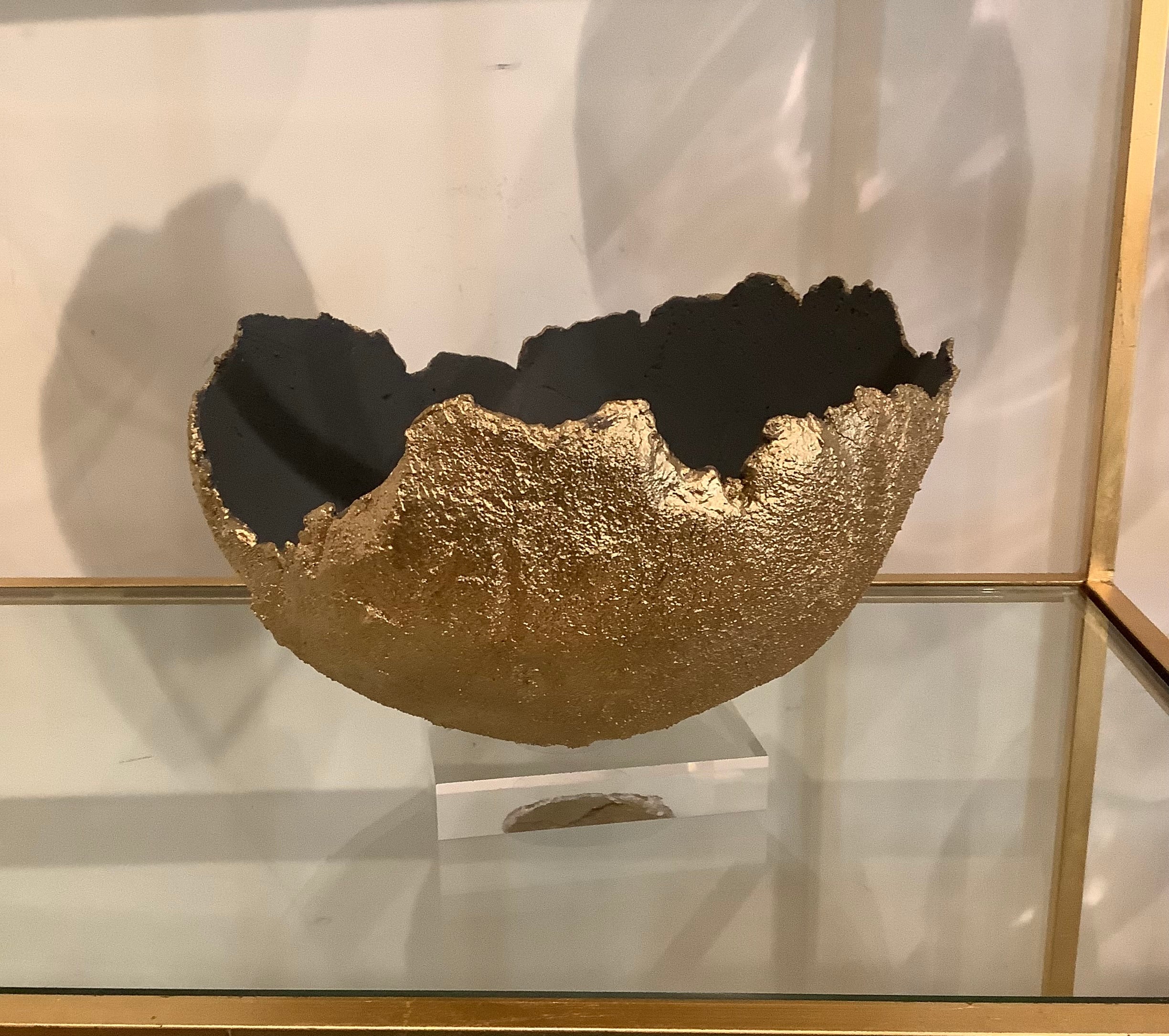 Bella Beton Concrete Bowl - Medium Black/Gold