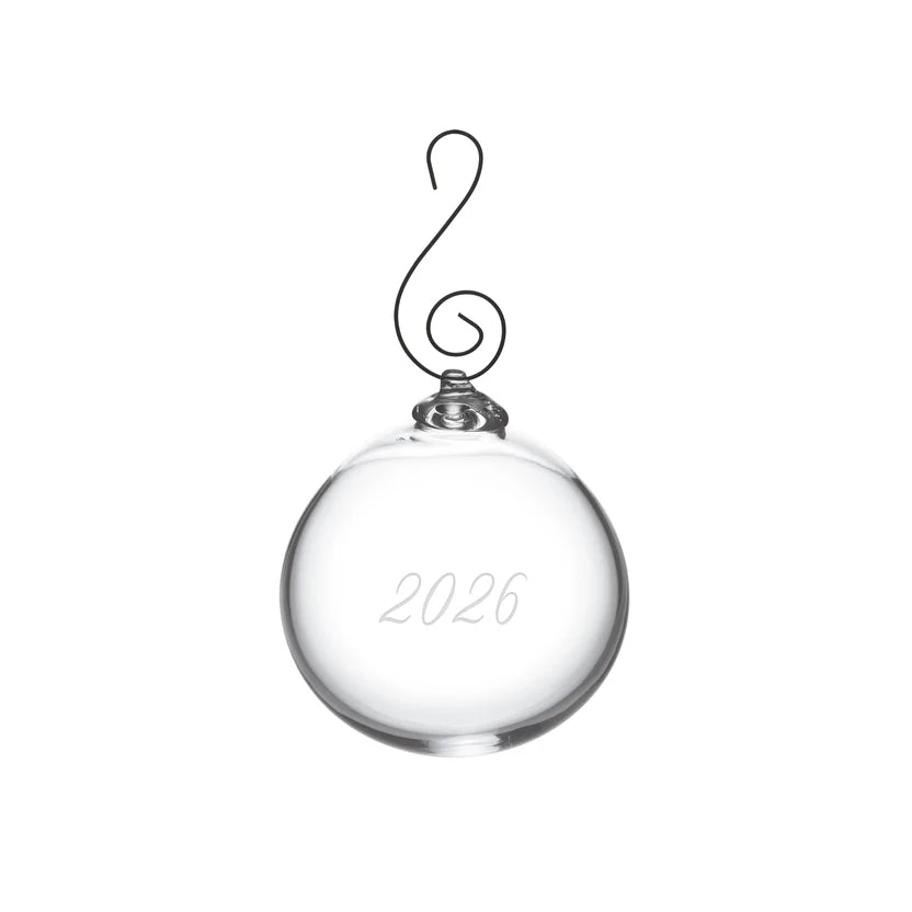 Simon Pearce Round “2026” Ornament