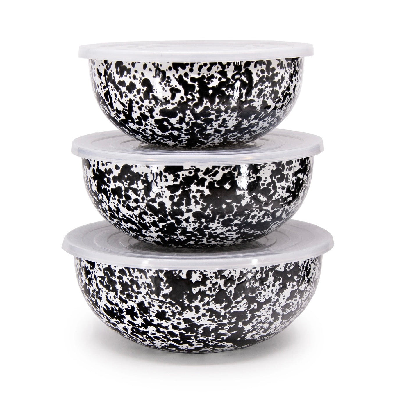 Crow Canyon Splatter Covered Multi Purpose Bowl Set - Black