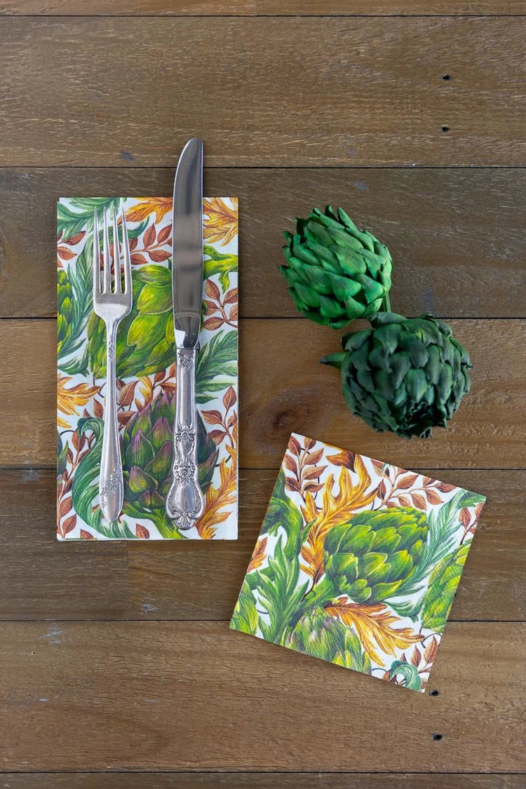 Hester & Cook Autumnal Artichoke Paper Guest Napkins