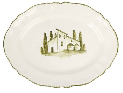 Vietri Borgo Verde Oval Platter
