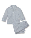 Petite Plume Olivia Wide Leg Pima Pajama Set - Navy French Ticking