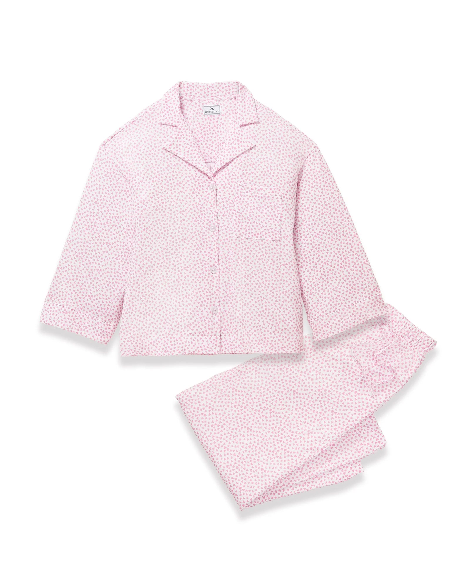 Petite Plume Olivia Wide Leg Pima Pajama Set - Sweethearts