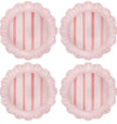 Juliska Cabana Stripe Coral Dinner Plate S/4 - Melamine
