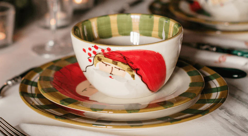 Vietri Old St. Nick Dinner Plates - Set of 4