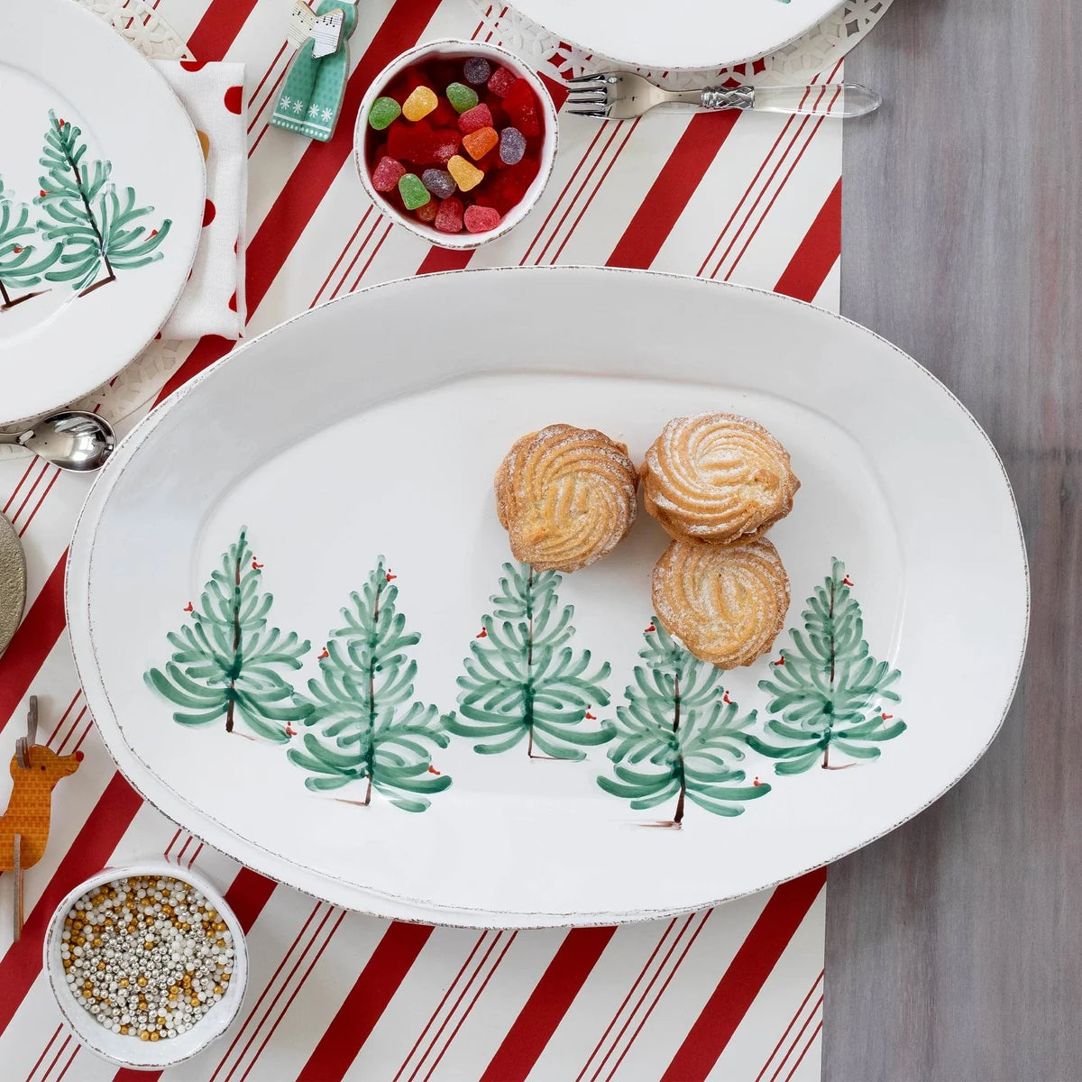 Vietri Lastra Holiday Oval Platter - Melamine