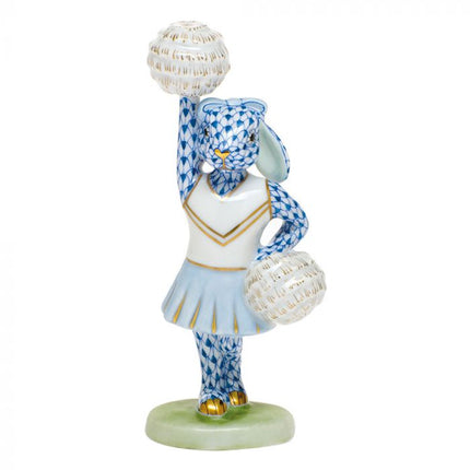 Herend Decorative Cheerleader Bunny - Blue