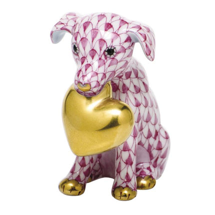 Herend Decorative Puppy Love - Raspberry