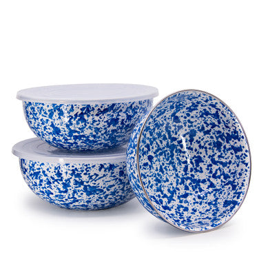 Crow Canyon Splatter Covered Multi Purpose Bowl Set - Blue