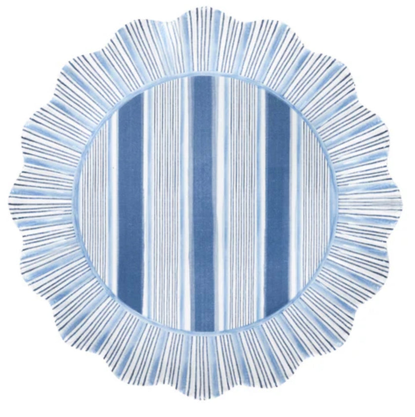 Juliska Cabana Stripe Ocean Dessert/Salad Plate S/4 - Melamine