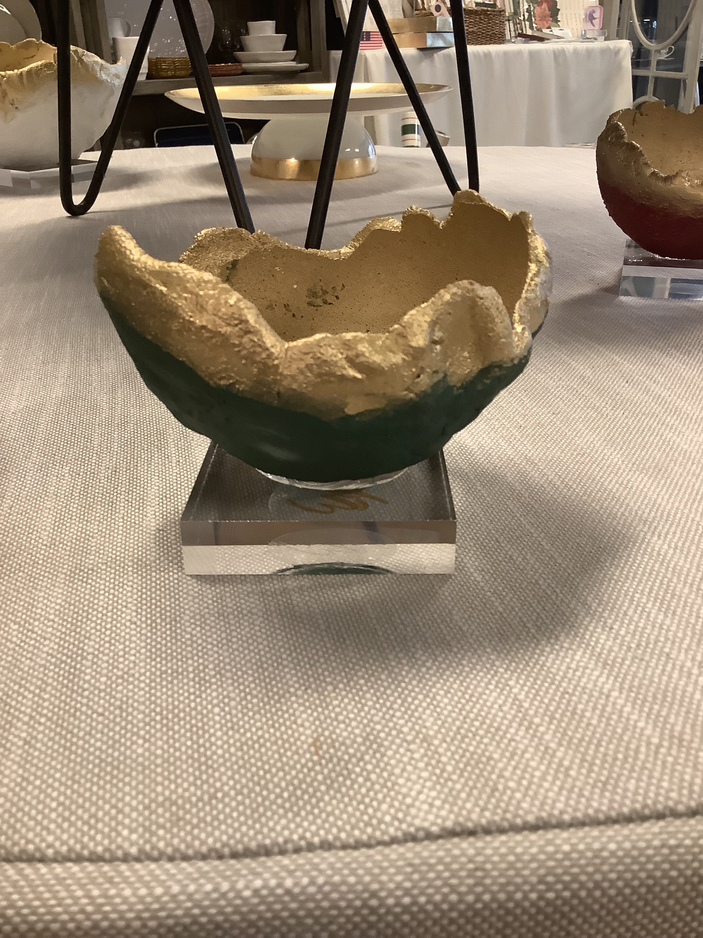 Bella Beton Concrete Bowl - Mini Green/Gold
