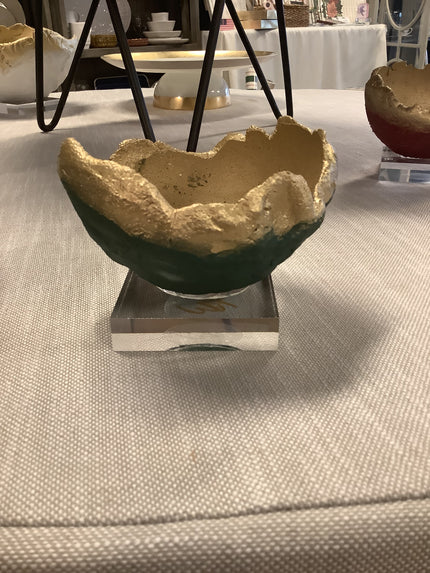 Bella Beton Concrete Bowl - Mini Green/Gold